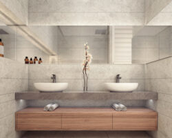 Modern bathroom design 3D Rendering